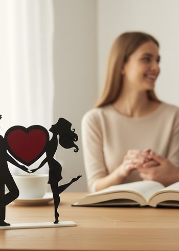 Siyah Aşk Figürlü Dekoratif Biblo - Görsel 5