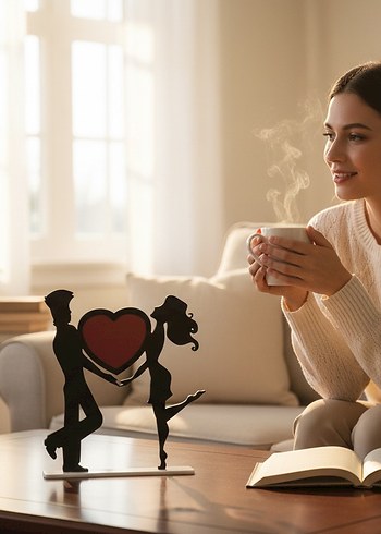 Siyah Aşk Figürlü Dekoratif Biblo - Görsel 4