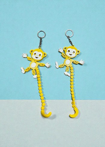 Eğlenceli ve Eklemli Maymun Anahtarlık (4 adet ) - Görsel 8