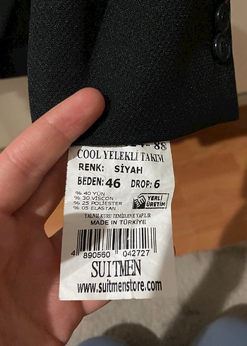 Diğer Erkek Klasik Siyah Düğmeli Takım Elbise