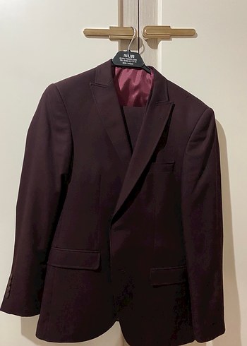 Erkek Bordo Regular Fit Düğmeli Takım Elbise