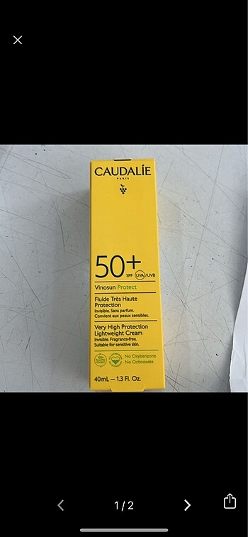 Caudalie güneş kremi vinosun 50 spf