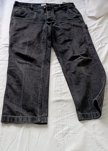 Pull and Bear siyah gri pantolon cep detaylı önü düğmeli