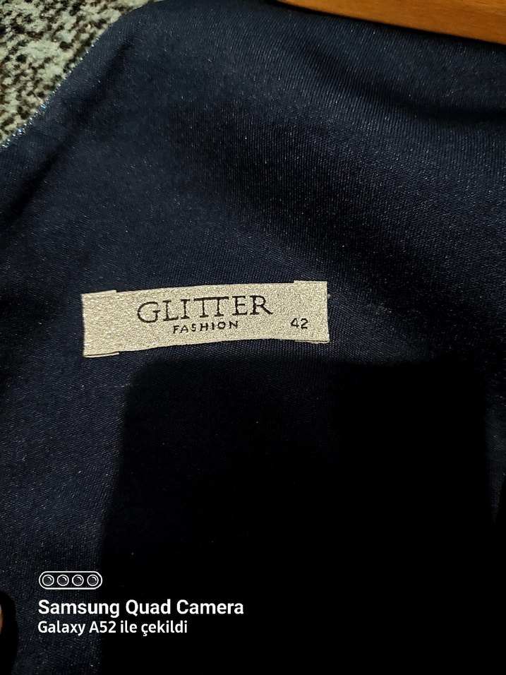 Diger Lacivert Midi Fırfırlı Abiye Elbise - Görsel 3