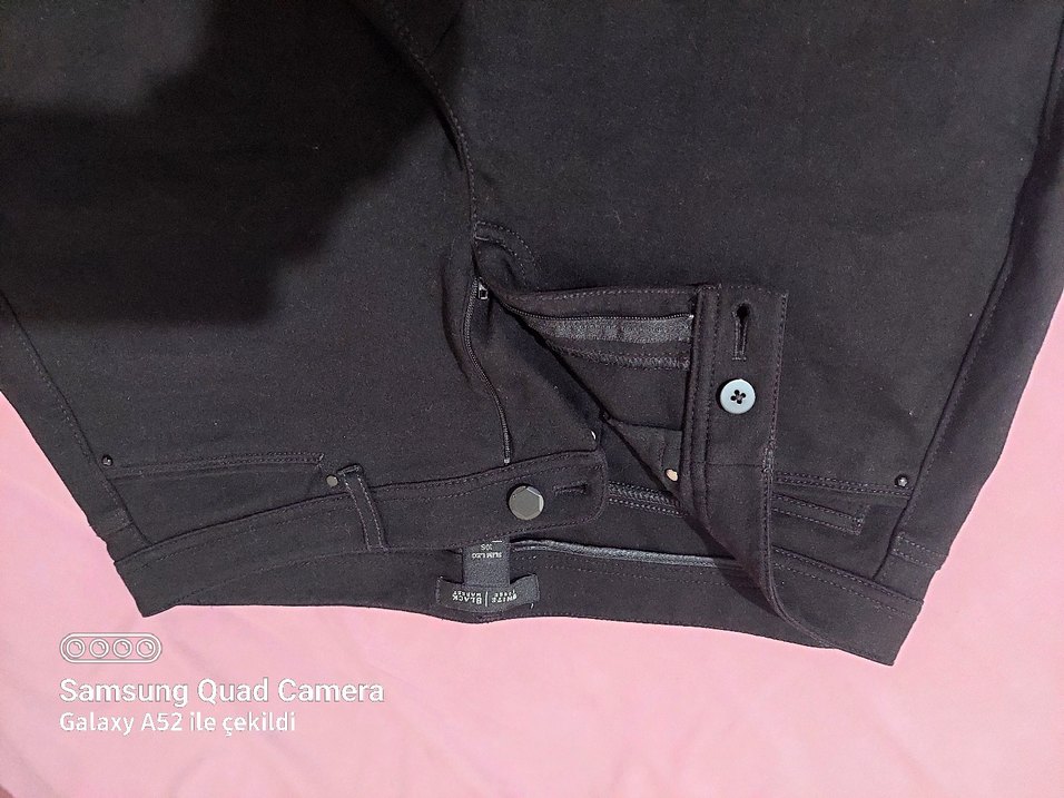 Siyah Kadın pantolon kumaşı esnek - Görsel 4