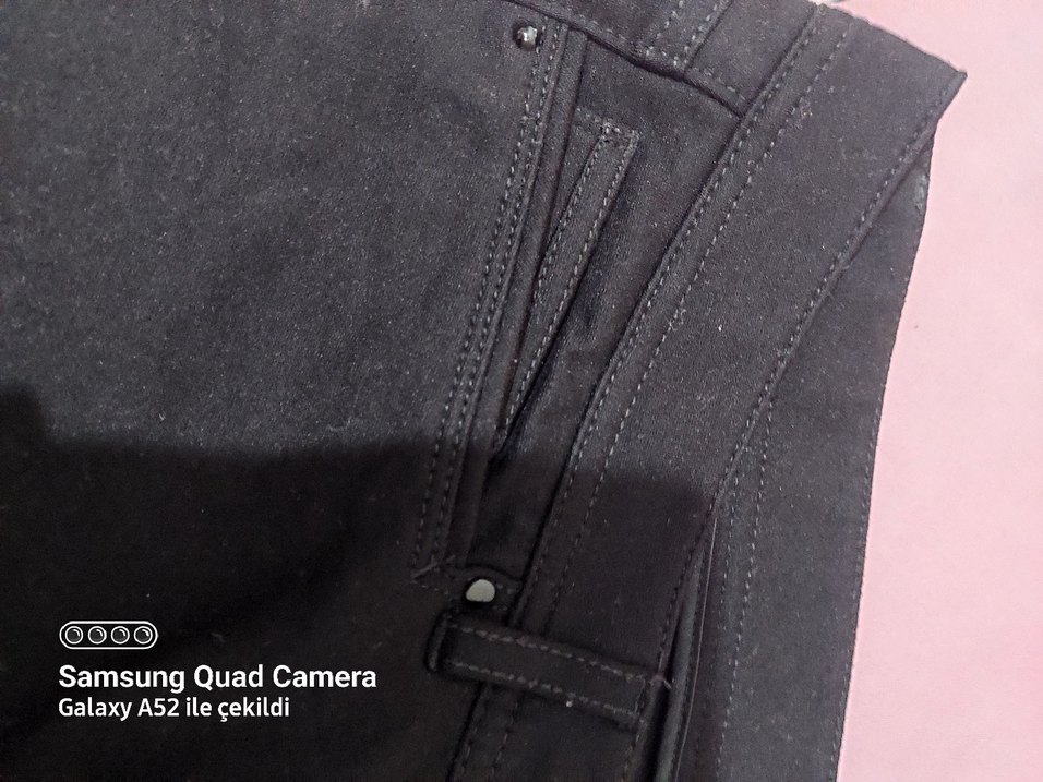 Siyah Kadın pantolon kumaşı esnek - Görsel 2