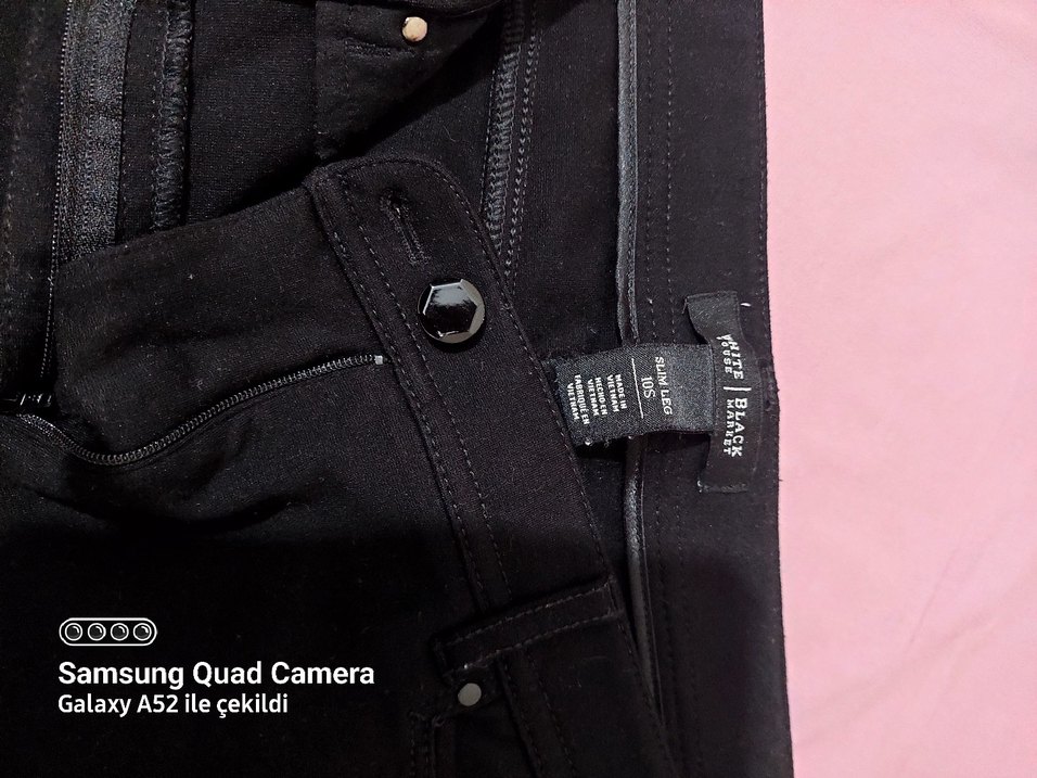 Siyah Kadın pantolon kumaşı esnek - Görsel 3