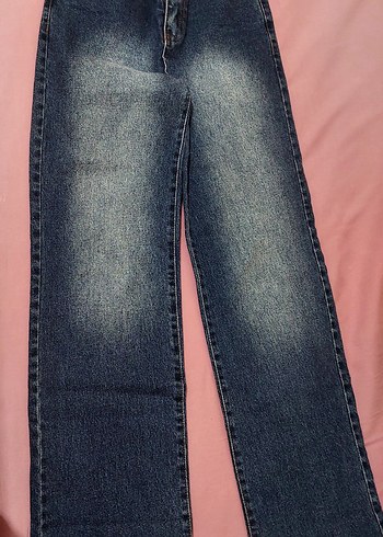 Mavi Bol Kesim Kadın Kot Pantolon - Görsel 2