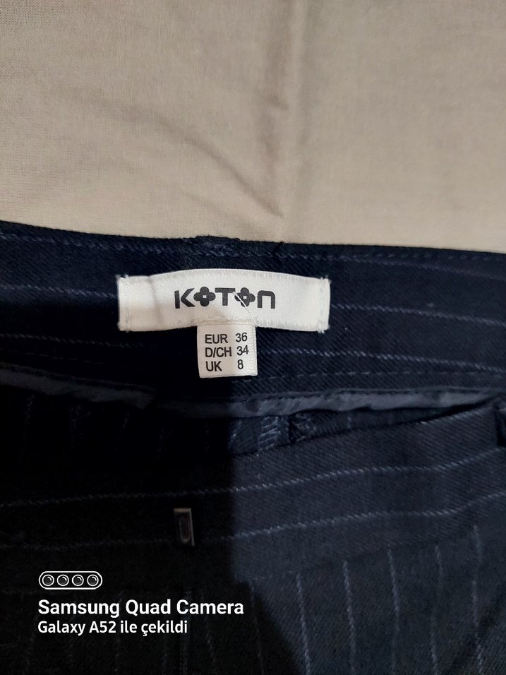 Çizgili Siyah Kadın Kumaş Pantolon - Görsel 3