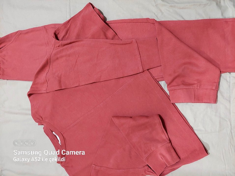 Kırmızı Kadın Basic Uzun Kollu Sweatshirt - Görsel 5