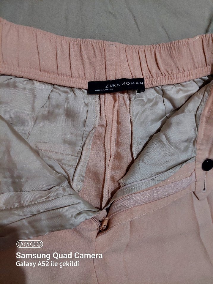 Kadın Bej Midi Salaş Kumaş Pantolon - Görsel 5