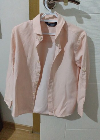 Kız Çocuk Pembe Pamuklu Uzun Kollu Gömlek - Görsel 3