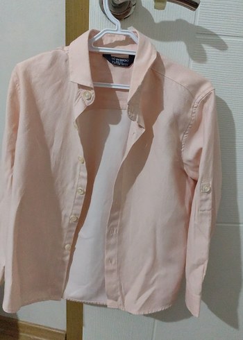 Kız Çocuk Pembe Pamuklu Uzun Kollu Gömlek - Görsel 2