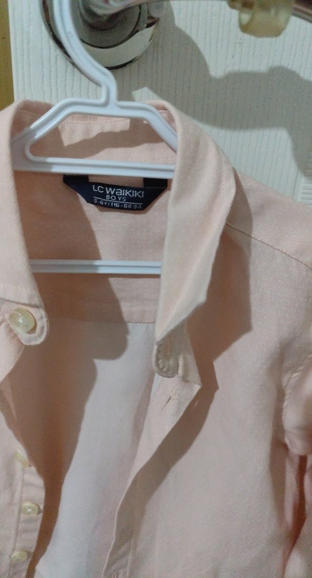 Kız Çocuk Pembe Pamuklu Uzun Kollu Gömlek - Görsel 4