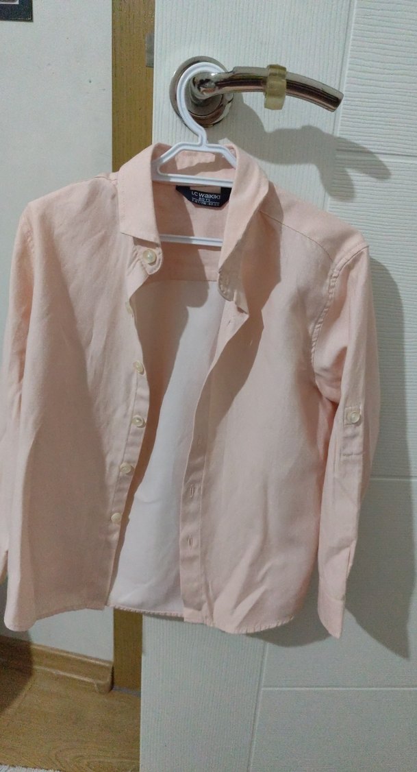 Kız Çocuk Pembe Pamuklu Uzun Kollu Gömlek - Görsel 2