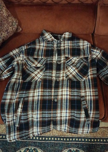 Düğmeli Erkek Gömlek Ceket , Rahat Kesim, Uzun Kollu - Görsel 2