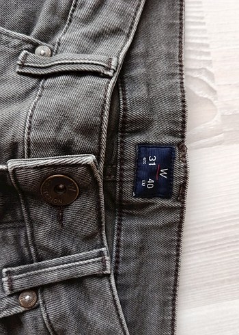 Gri Erkek Denim Regular Fit Pantolon W Collection - Görsel 2