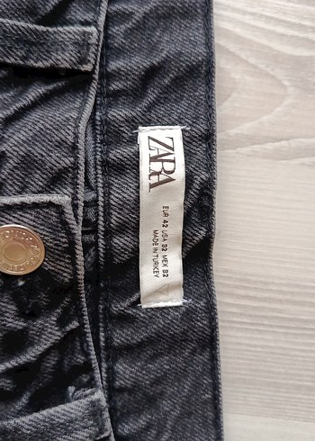 Siyah Bol Kalıp Kot Pantolon Zara - Görsel 3