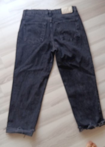 Siyah Bol Kalıp Kot Pantolon Zara - Görsel 5
