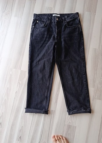 Siyah Bol Kalıp Kot Pantolon Zara - Görsel 2