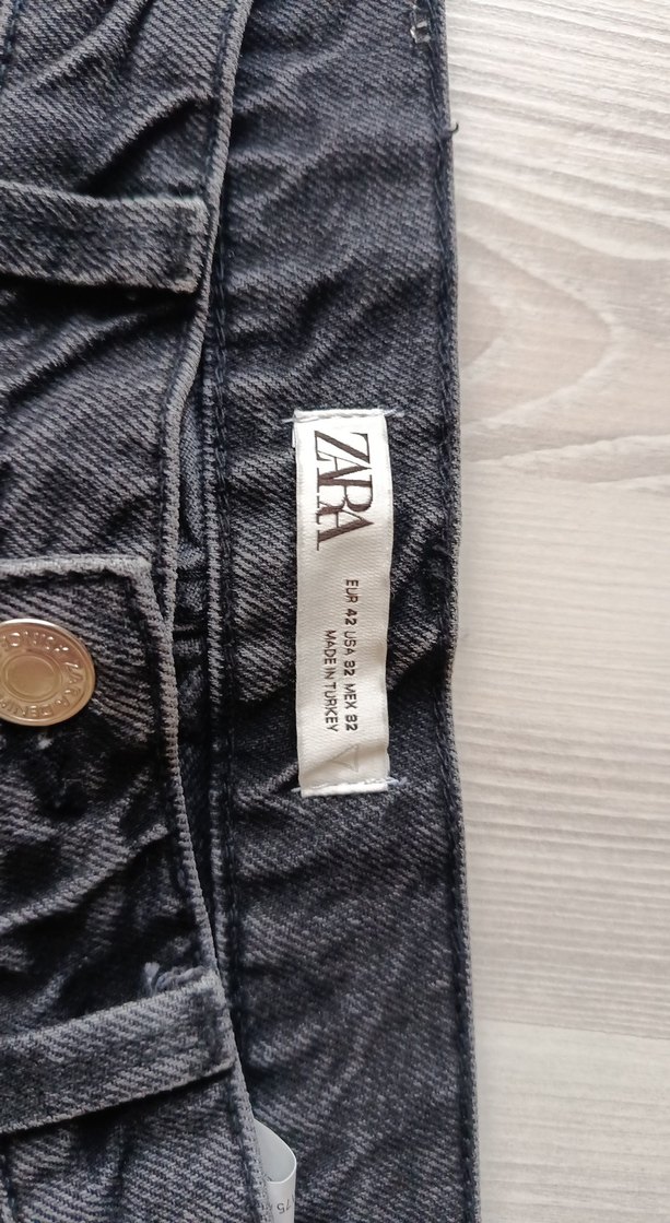 Siyah Bol Kalıp Kot Pantolon Zara - Görsel 3