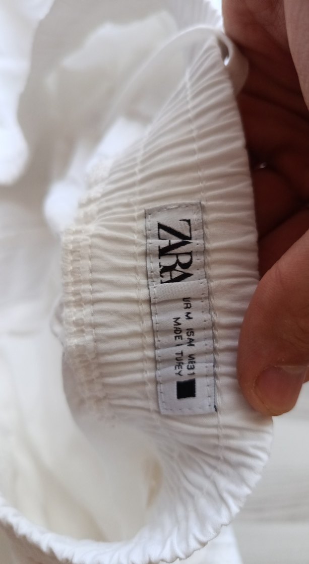 Beyaz Keten Salaş Erkek Pantolon Zara - Görsel 3