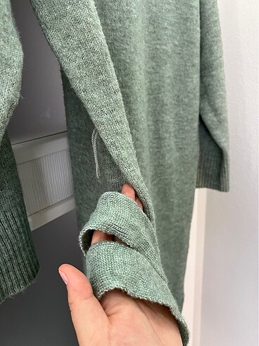 Yeşil Triko kuşaklı elbise - Görsel 5