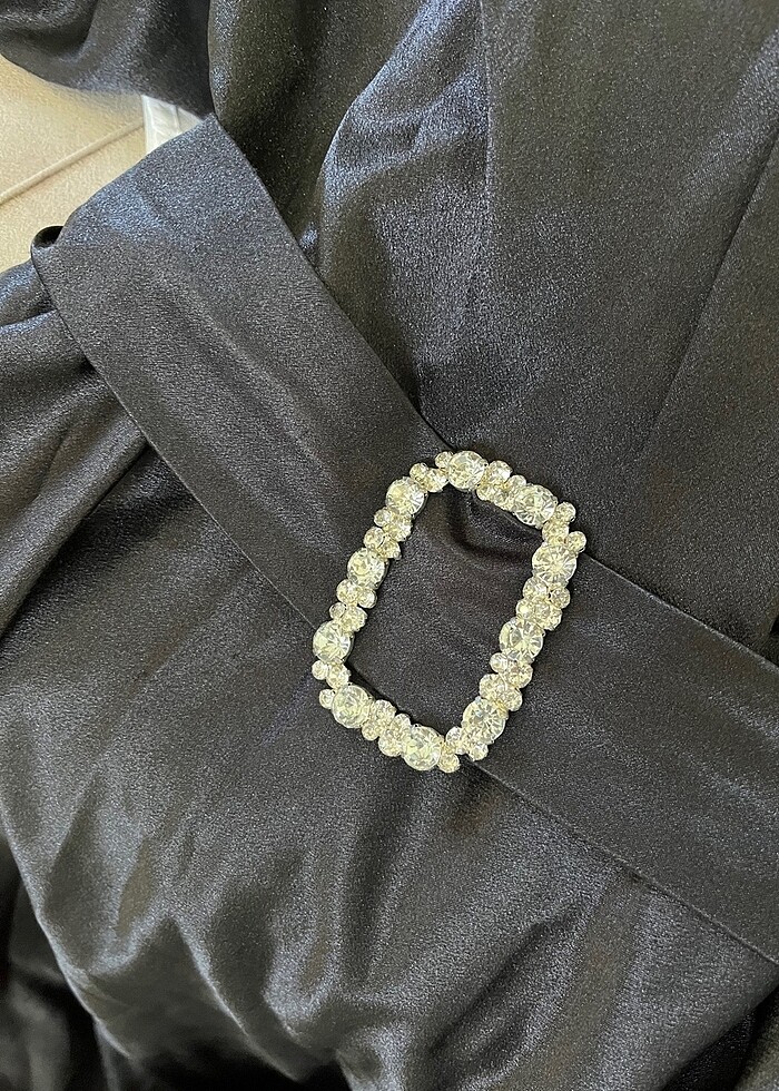 Midi boy saten elbise - Görsel 4