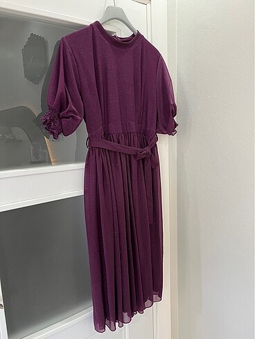 Simli kuşaklı elbise - Görsel 2