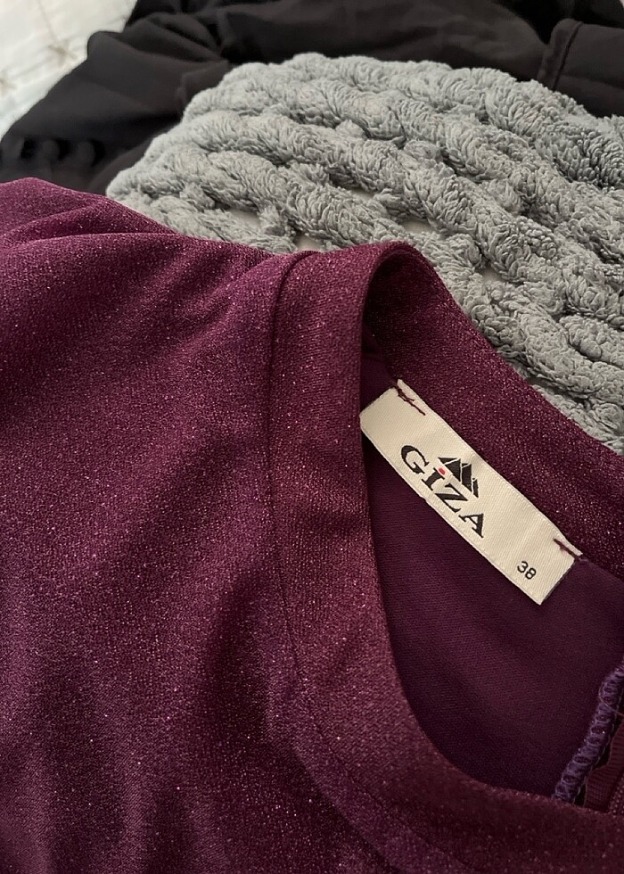 Simli kuşaklı elbise - Görsel 4