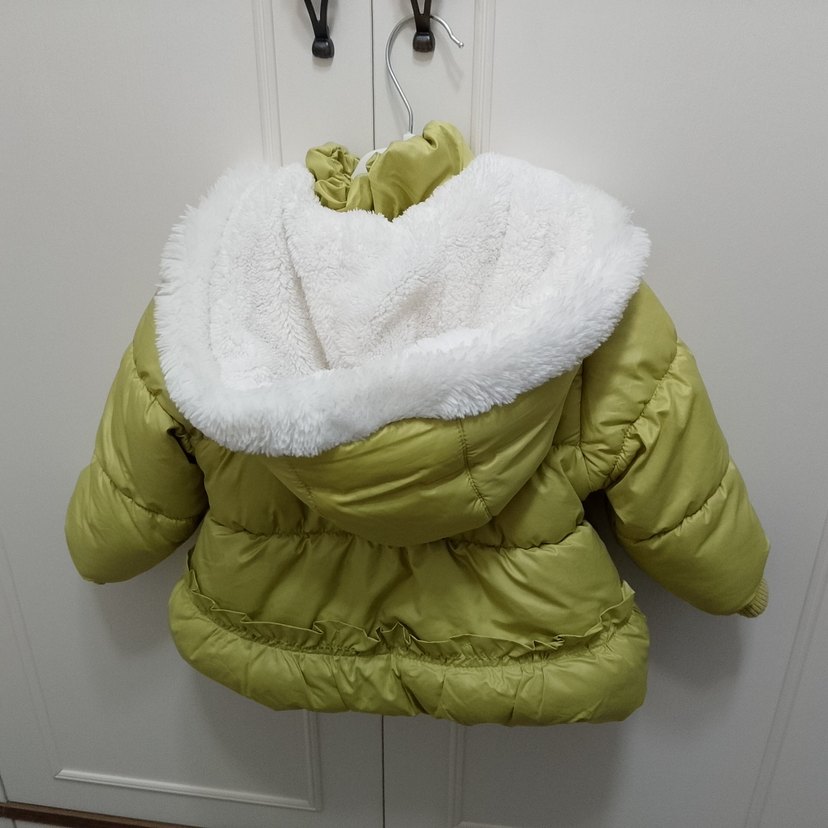 Kız Çocuk Yeşil Kürklü Mont, 1,5 yaş - Görsel 2