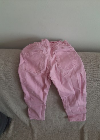 Düğmeli Pembe Kız Çocuk Pantolon - Görsel 2