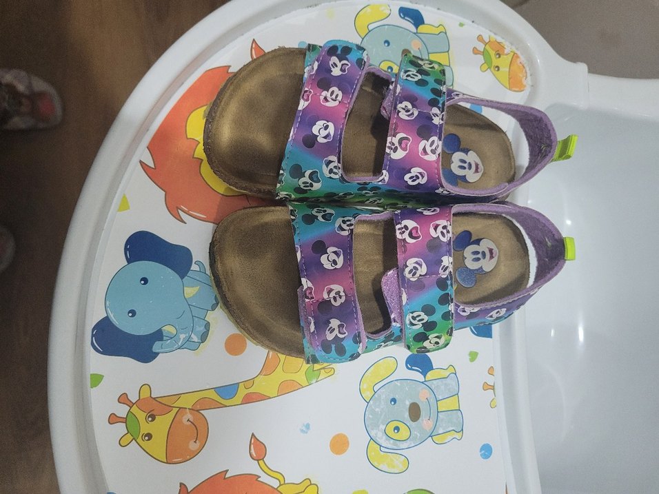 Kız Çocuk Çok Renkli cırt cırtlı sandalet - Görsel 3