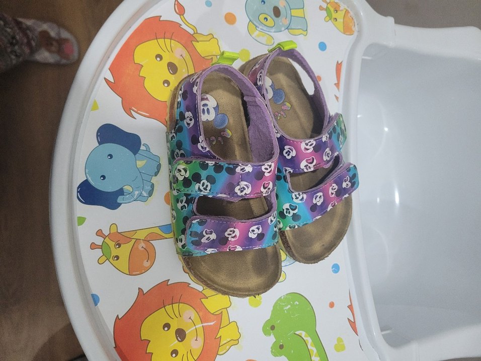 Kız Çocuk Çok Renkli cırt cırtlı sandalet - Görsel 2