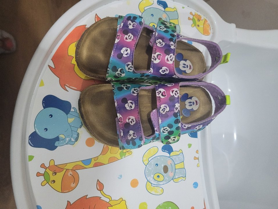 Kız Çocuk Çok Renkli cırt cırtlı sandalet - Görsel 4