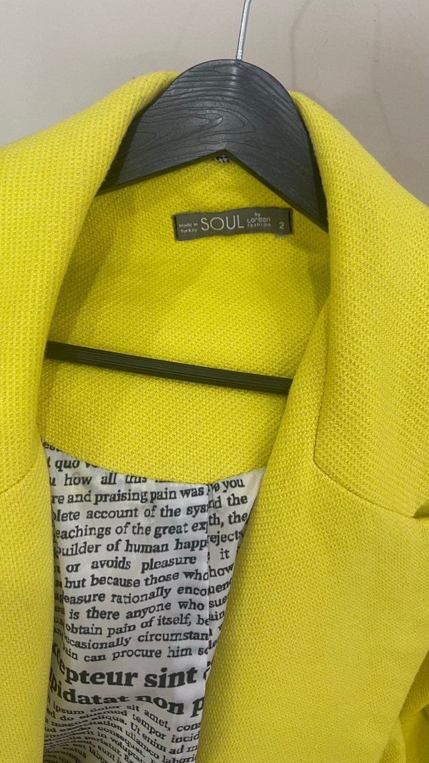 Sarı Kadın kaban Ceket - Görsel 2