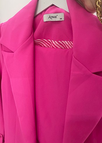 Pembe  Kadın Blazer Ceket - Görsel 2