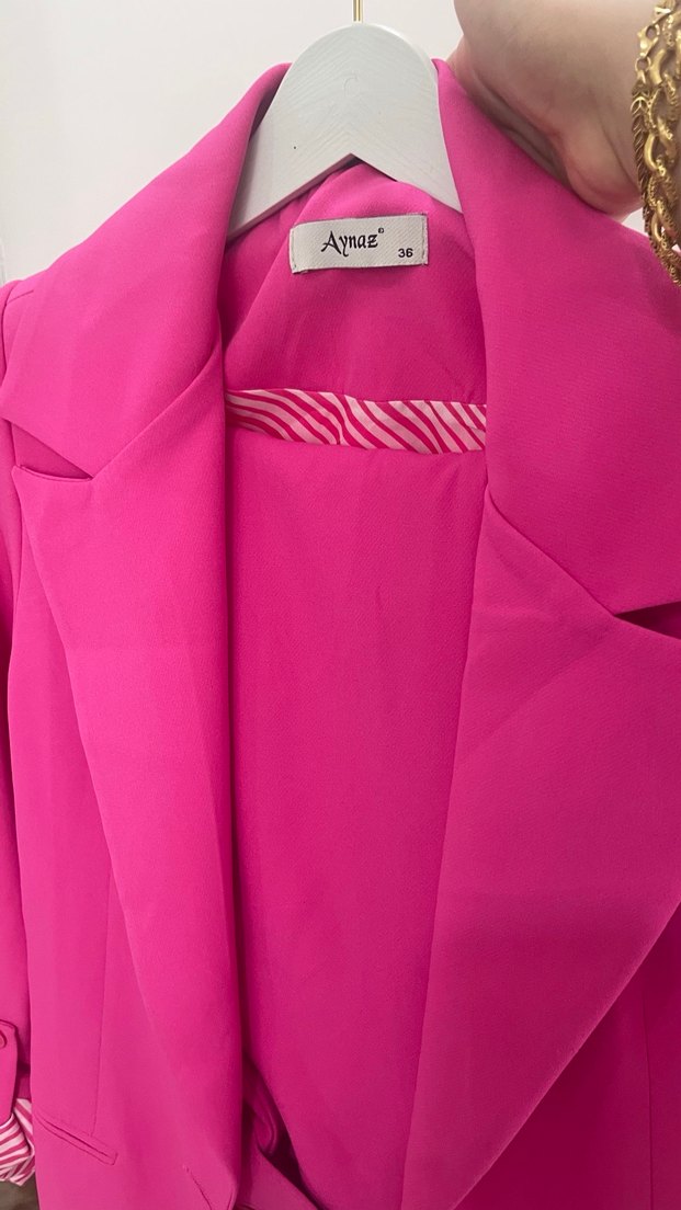Pembe  Kadın Blazer Ceket - Görsel 2
