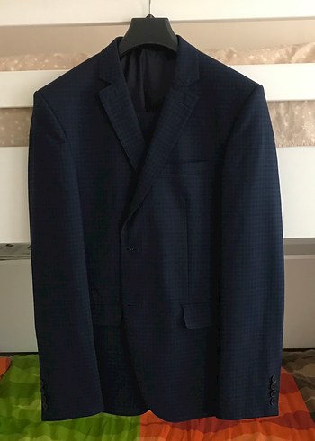 Düğmeli Koyu Mavi Erkek Yelek Takım - Görsel 2