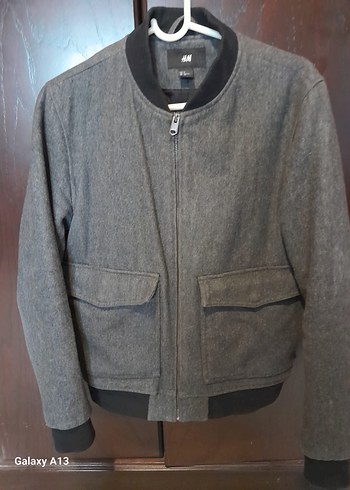 H&M Gri Kadın Yün Fermuarlı Ceket - Görsel 3