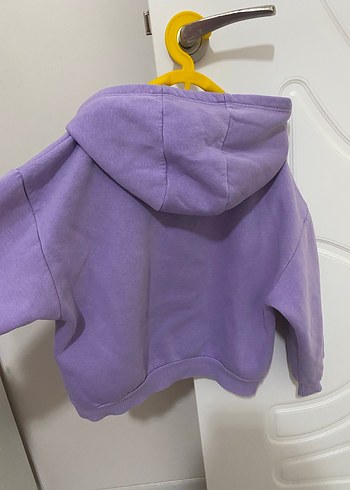 Kız Çocuk Mor pullu Kapüşonlu Sweatshirt - Görsel 3