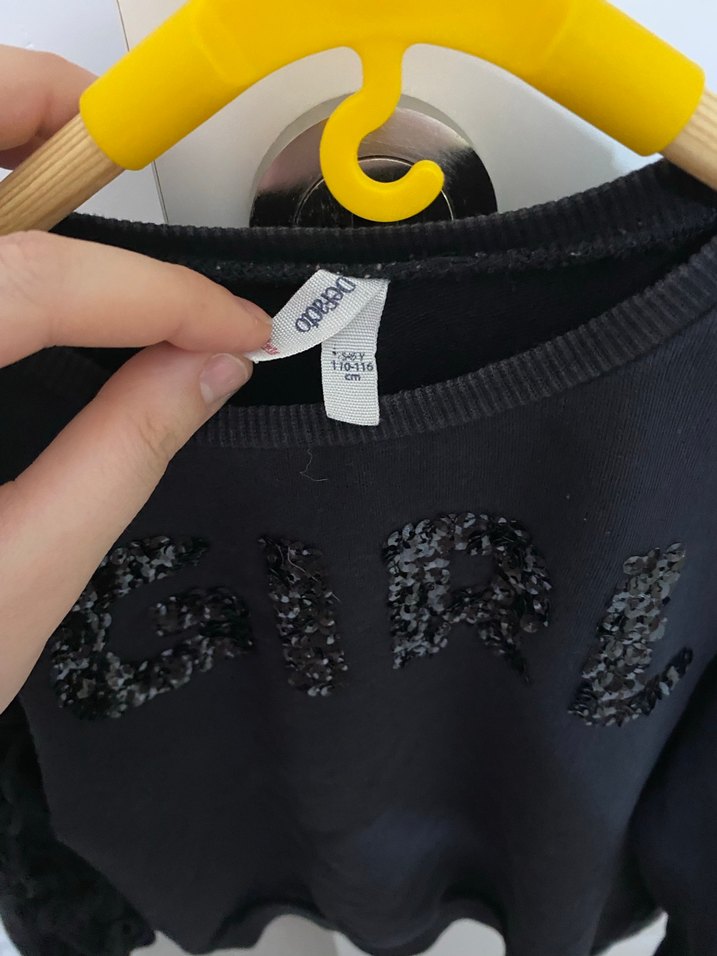Nakışlı püsküllü  Siyah Kız Çocuk  Eşofman Takımı - Görsel 2