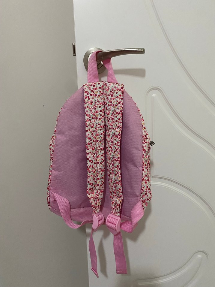 Pembe Çiçek Desenli Çocuk Ana Okulu Sırt Çantası - Görsel 2