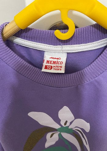 Mor Çiçek Baskılı Kız Sweatshirt - Görsel 3