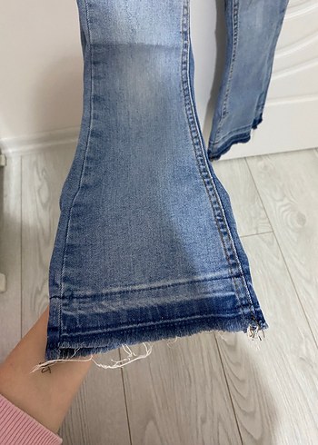 Gri Tonlu Mavi kız çocuk jean Pantolon - Görsel 4