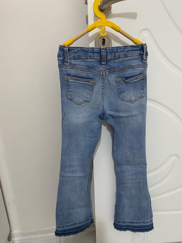 Gri Tonlu Mavi kız çocuk jean Pantolon - Görsel 2