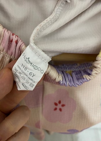 Bej Çiçek Desenli Kız Tayt - Görsel 2