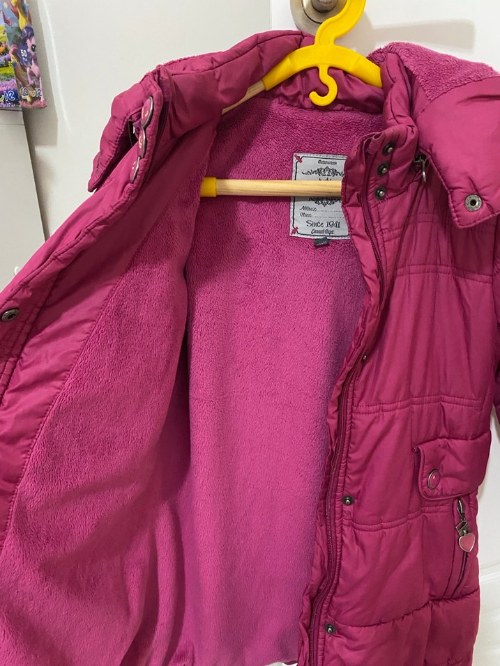 Kız Çocuk Pembe Fermuarlı Mont - Görsel 3