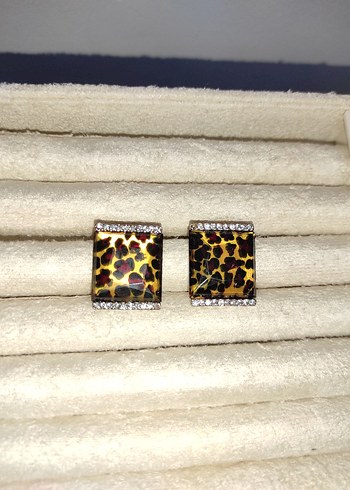 vintage leopar küpe