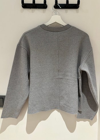 Gri Kadın Bisiklet Yaka Salaş Kazak - Görsel 2